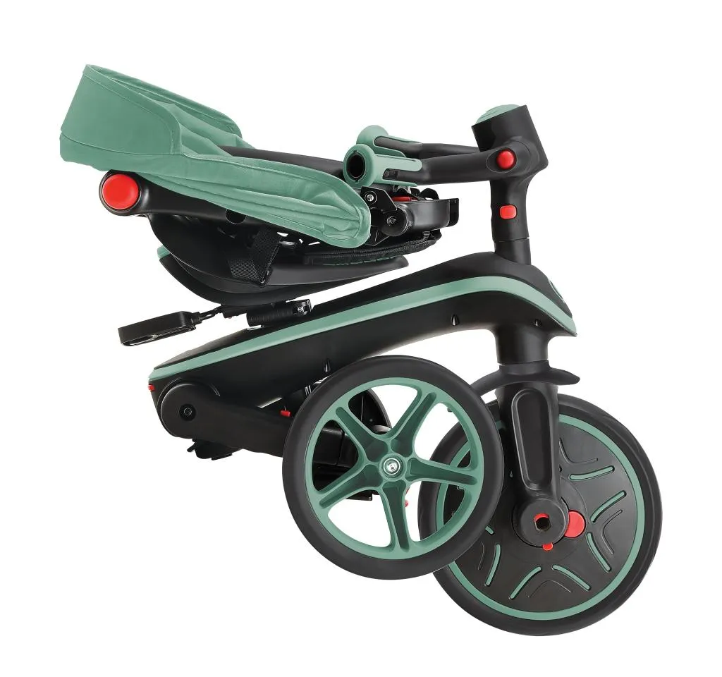 Globber Explorer Trike Foldable 4-In-1 - Olive (10M - 5Y)