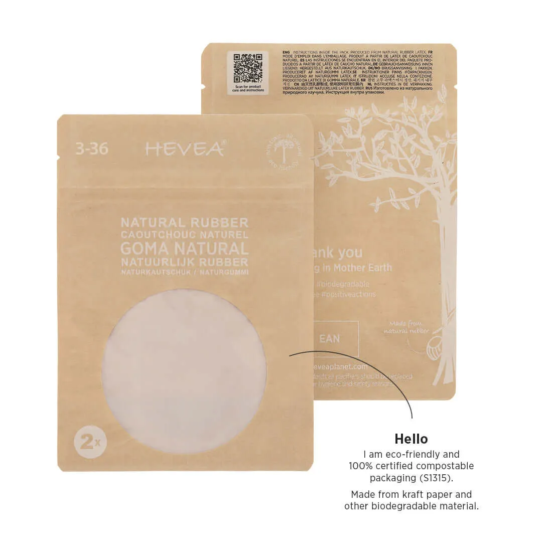 Hevea Pacifier 2-pack Orthodontic | Cottage Blue & Gorgeous Grey 3-36 months POUCH
