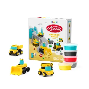 Hey Clay | Construction Vehicles 12 Cans   6 Bases