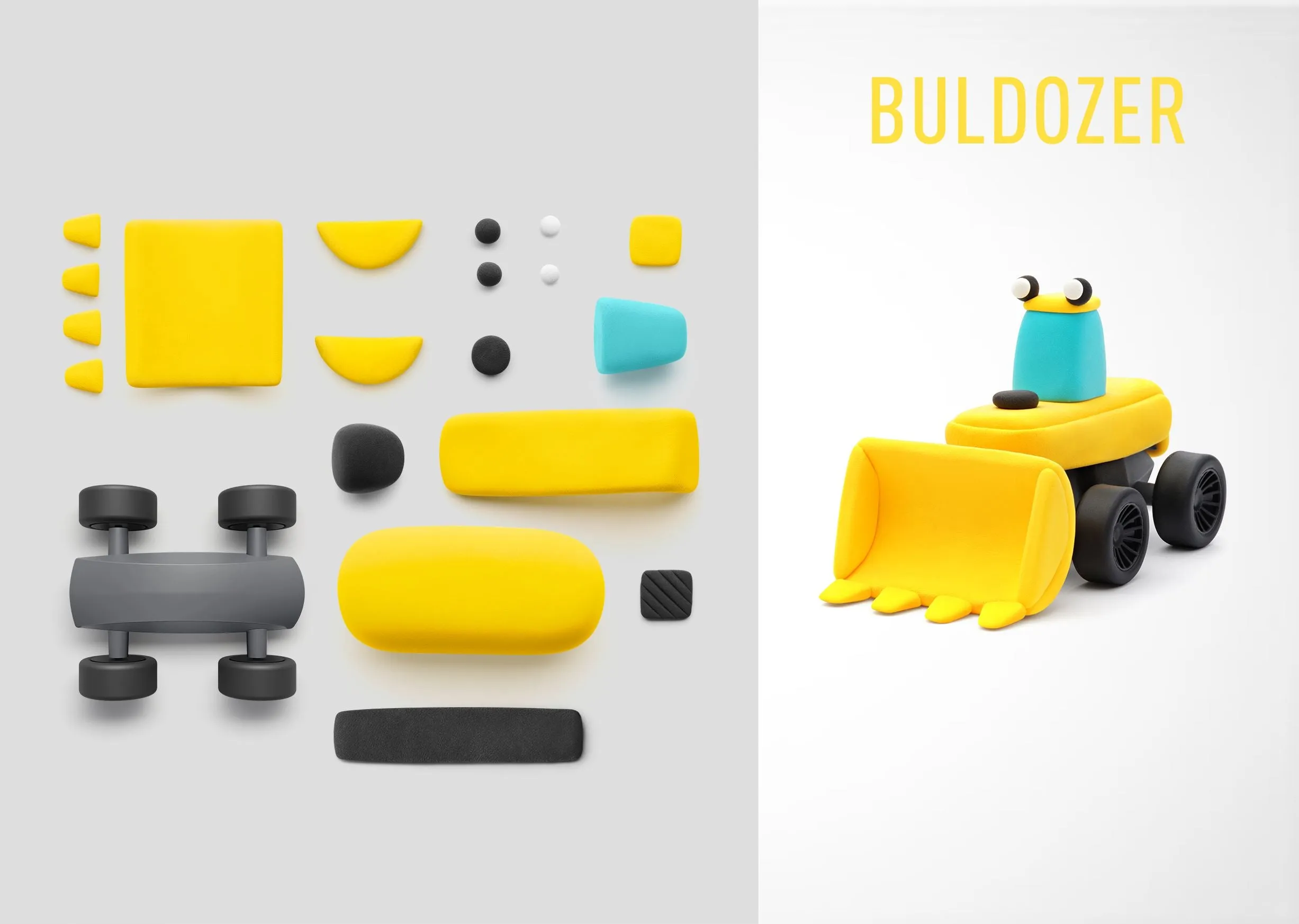 Hey Clay | Construction Vehicles 12 Cans   6 Bases