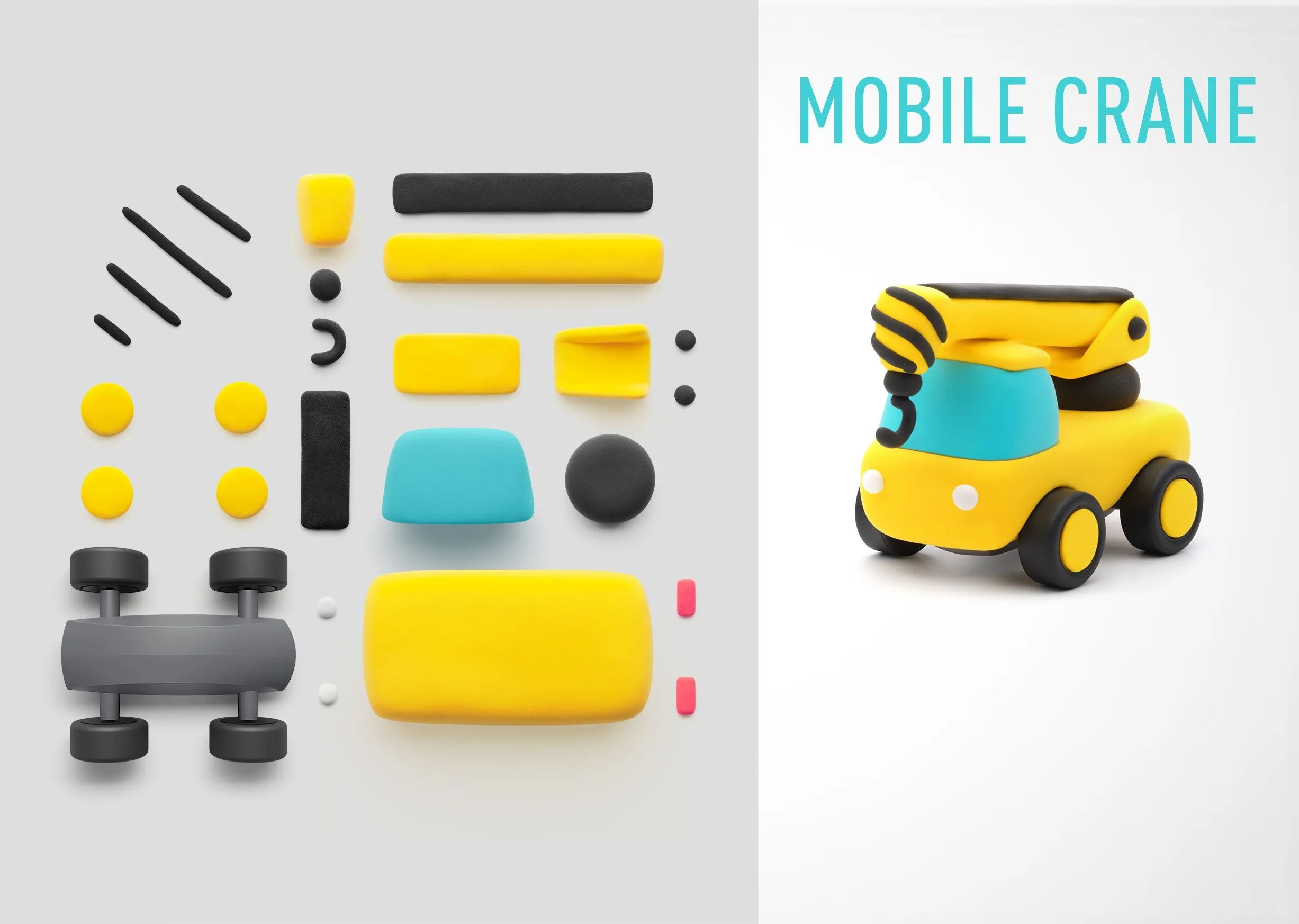 Hey Clay | Construction Vehicles 12 Cans   6 Bases