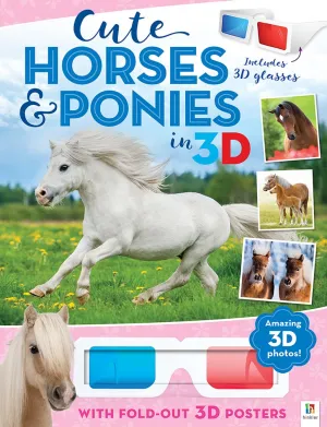 Hinkler 3D Book With Glasses And Posters Cute Horses & Ponies
