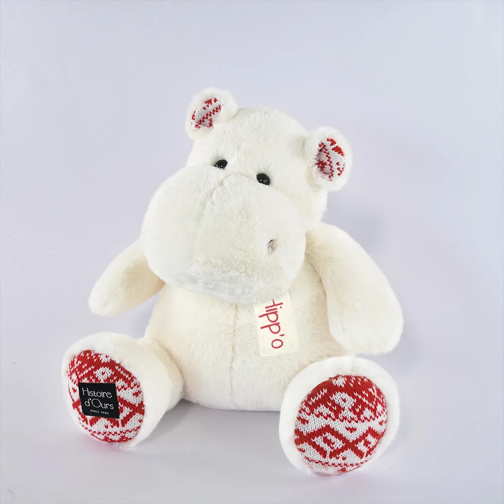 Histoire d'Ours Hippo Xmas White 40cm