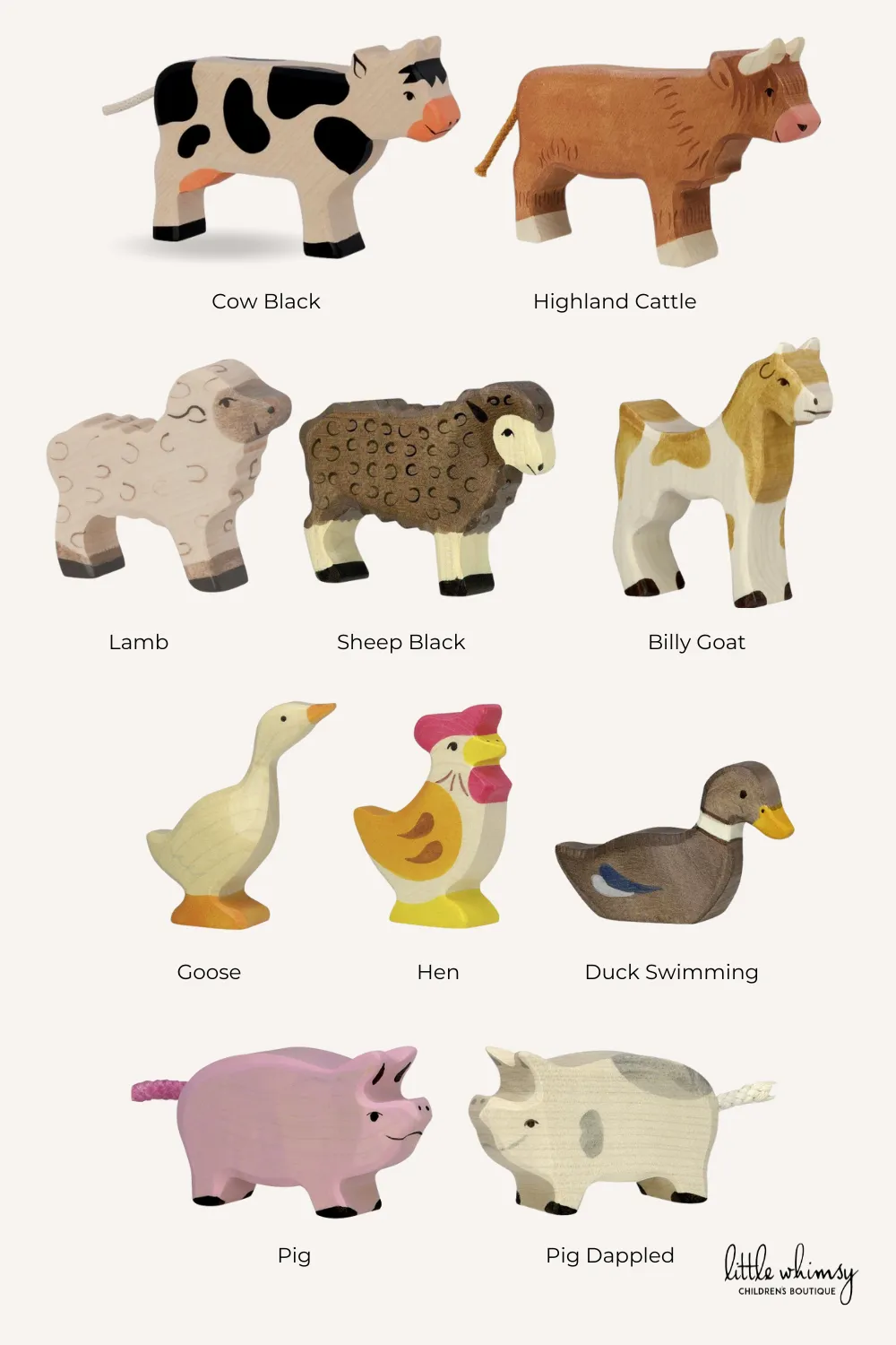 Holztiger Wooden Animal | Horse - Light Brown Foal