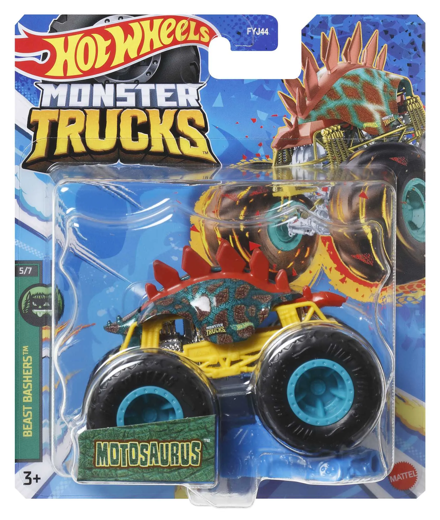 Hot Wheels 1:64 Monster Trucks 2024 Beast Bashers 2/6 Motosaurus