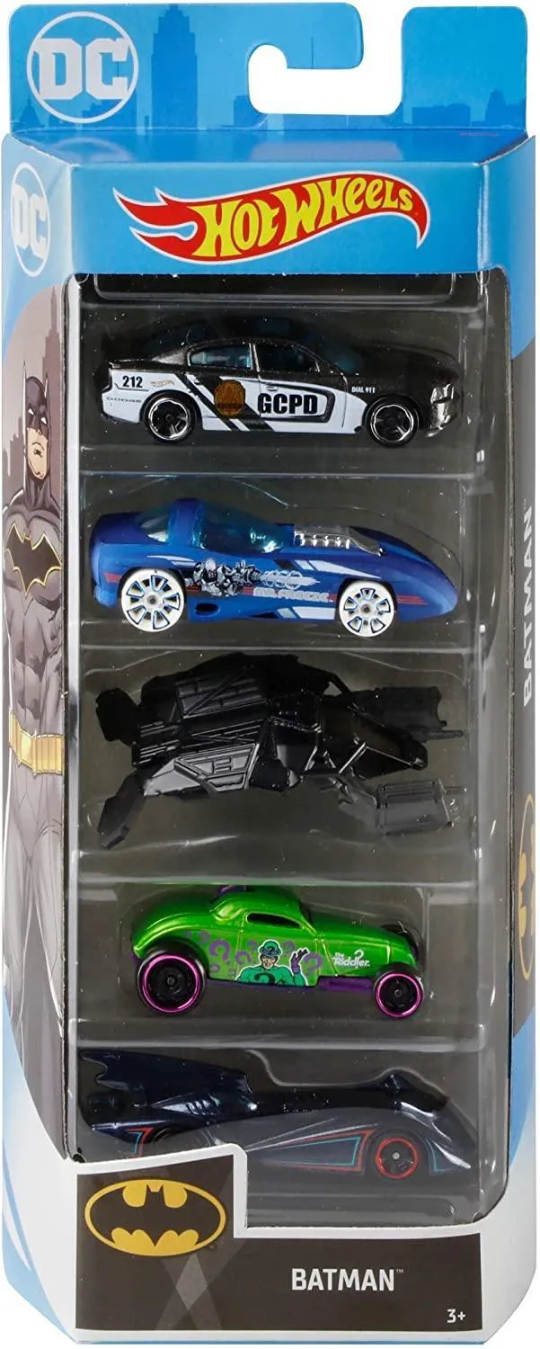 Hot Wheels Batman Set of 5 Diecast Cars