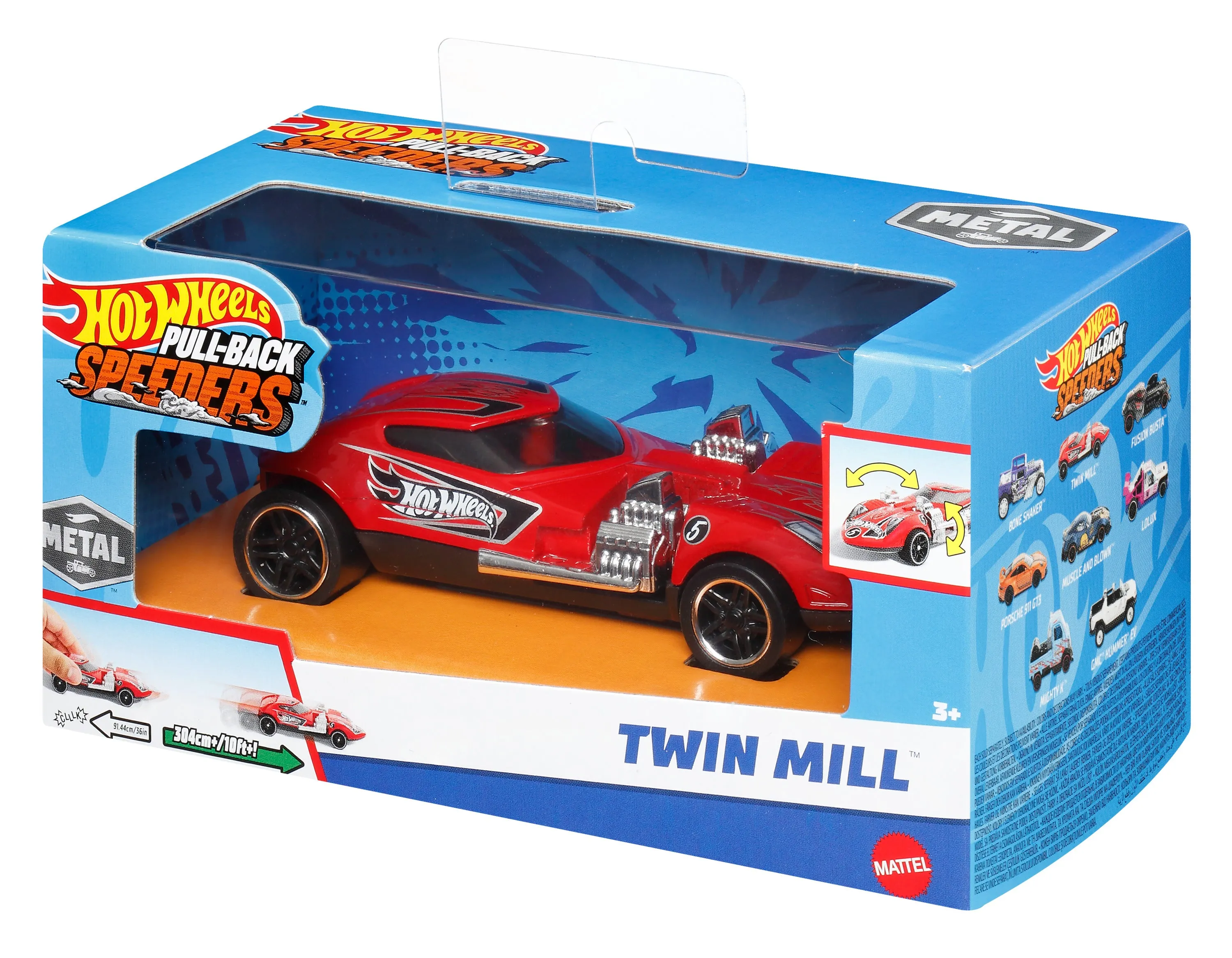 Hot Wheels Pull-Back Speeders Twin Mill