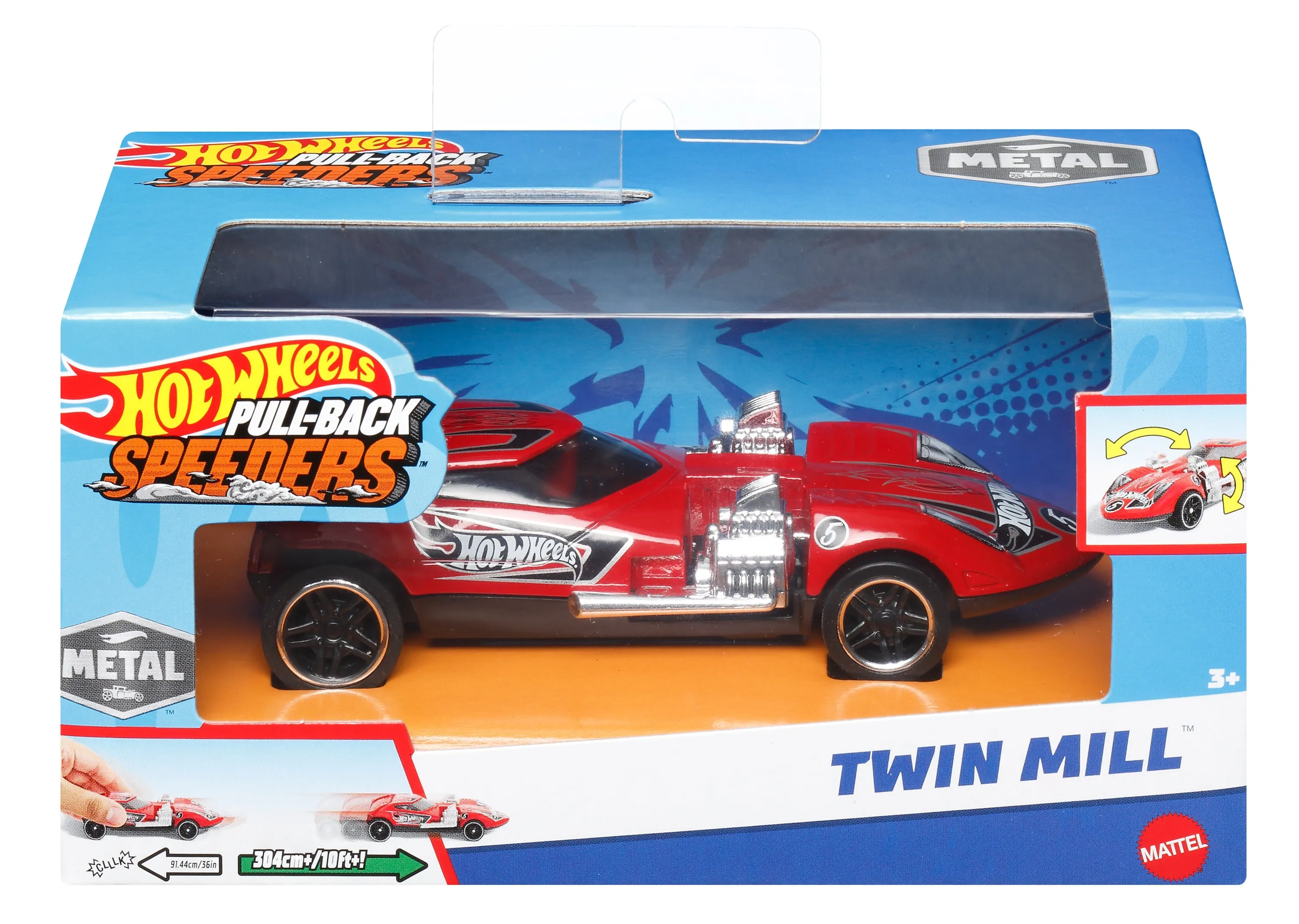 Hot Wheels Pull-Back Speeders Twin Mill