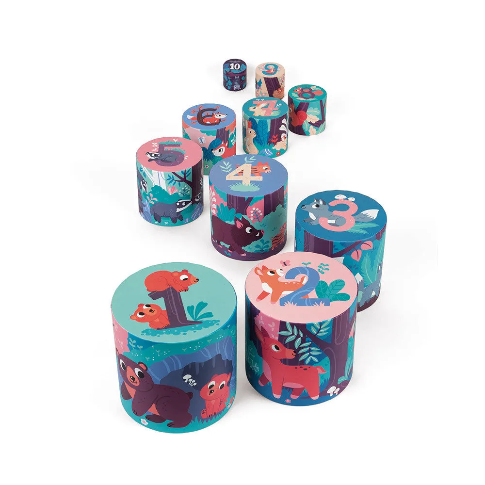 Janod Forest Animal Round Stacking Pyramid