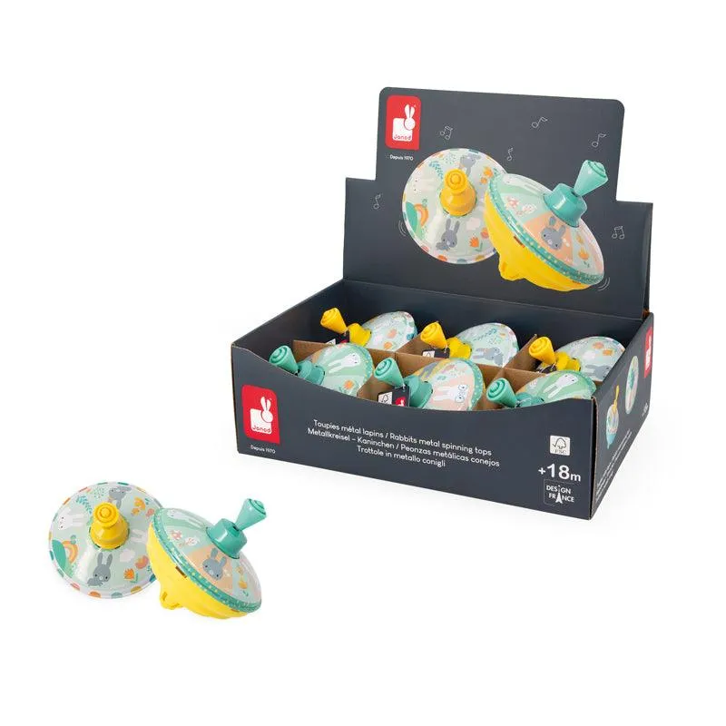Janod Pure Rabbits Metal Spinning Tops