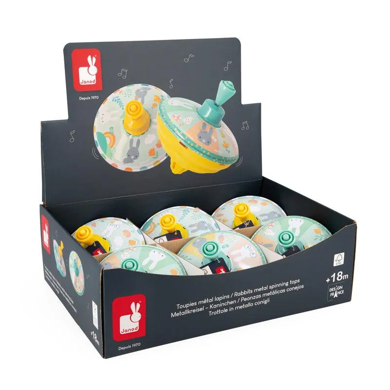 Janod Pure Rabbits Metal Spinning Tops