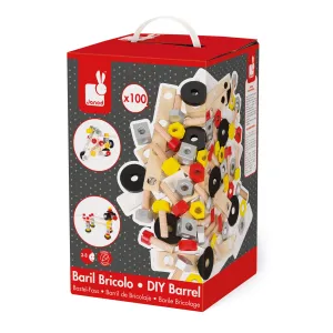 Janod Redmaster Bricolo DIY Barrel 100 pcs