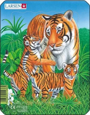 Larsen Wild Animal Small Frame Tray Puzzle Tiger And Cubs