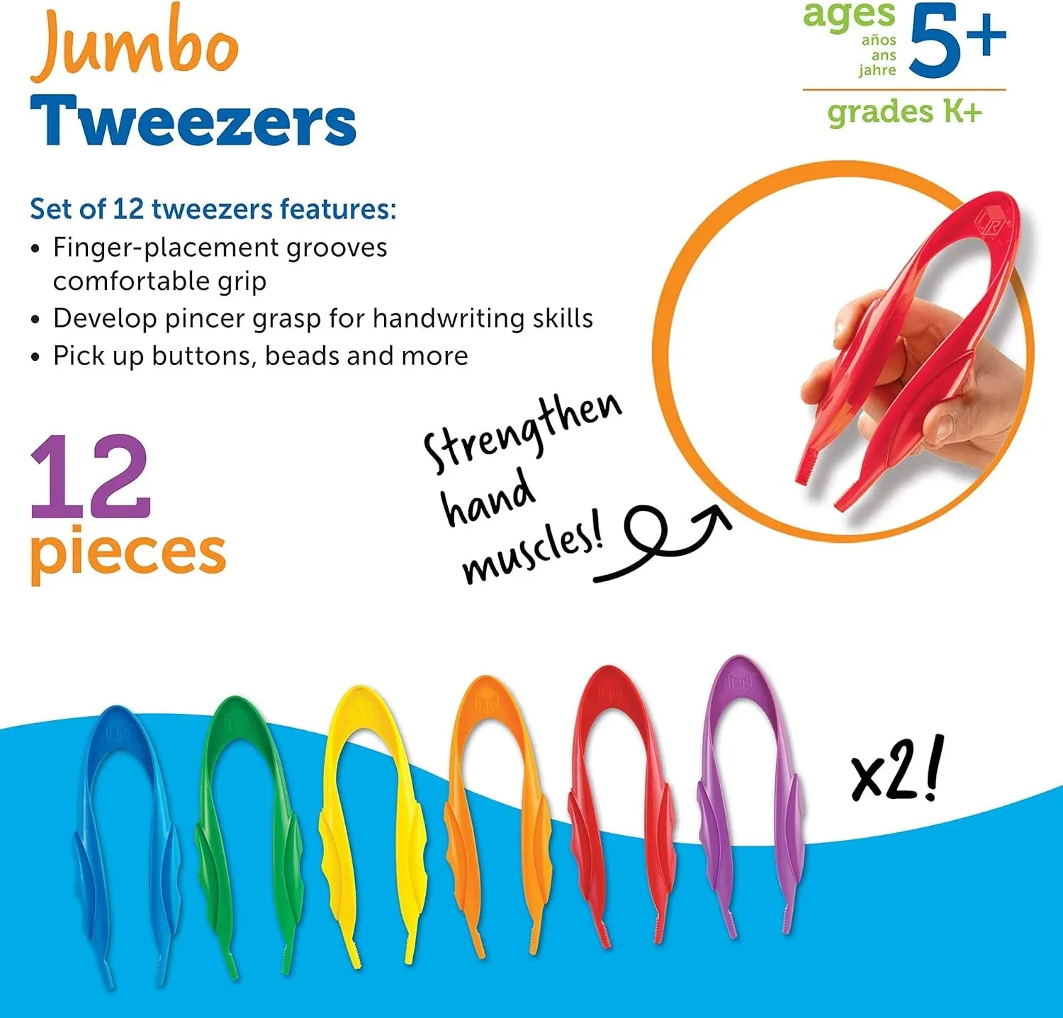 Learning Resources Jumbo Tweezers Set of 12