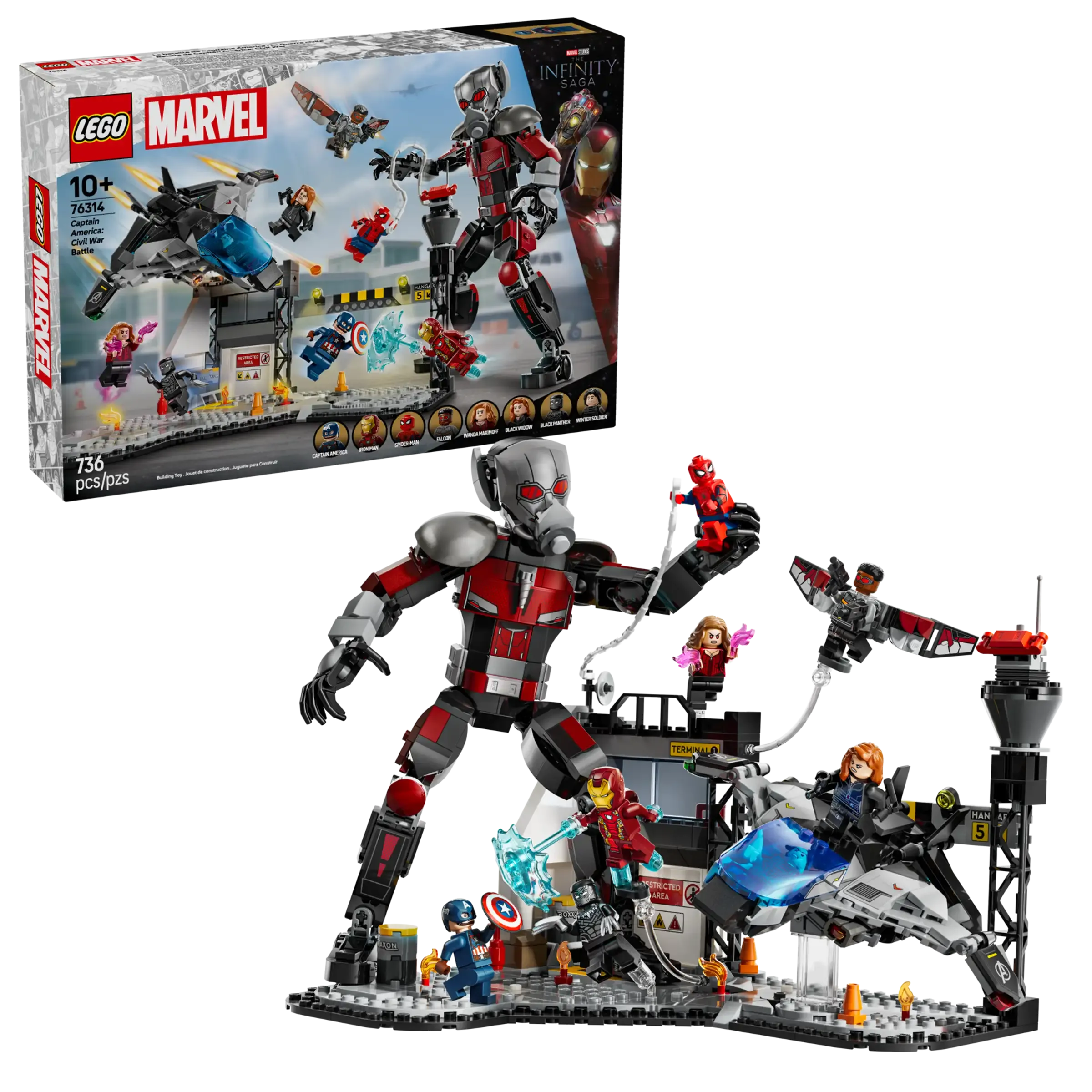 LEGO MARVEL 76314 Captain America: Civil War Action Battle