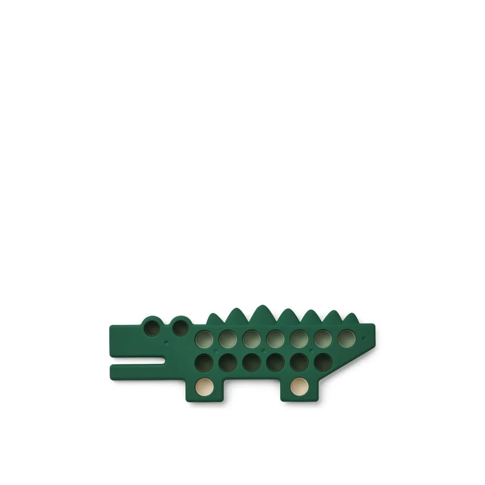 Liewood: Cal Crocodile Pop Toy - Faune Green Multi Mix