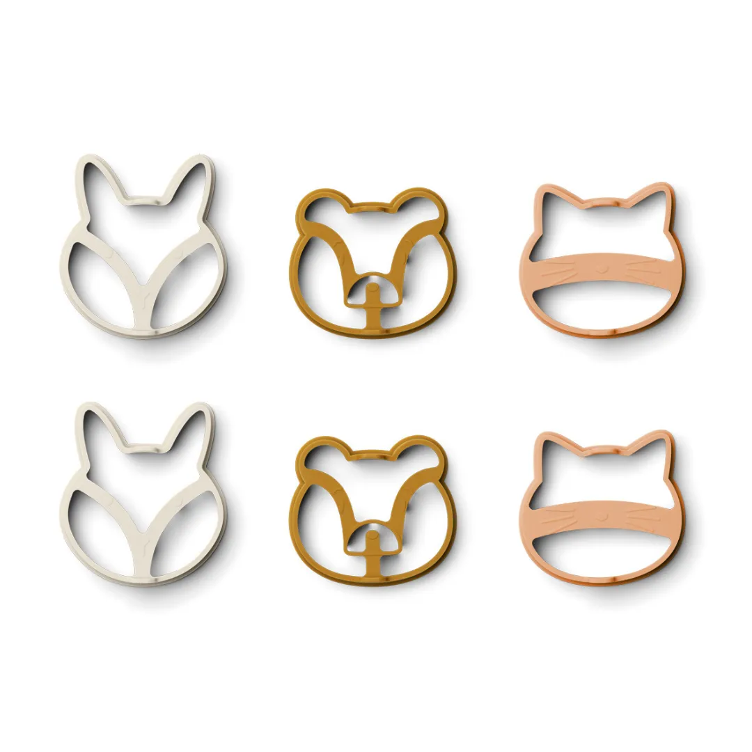 Liewood Karina Pancake Shape Set | Animal Sandy Mix