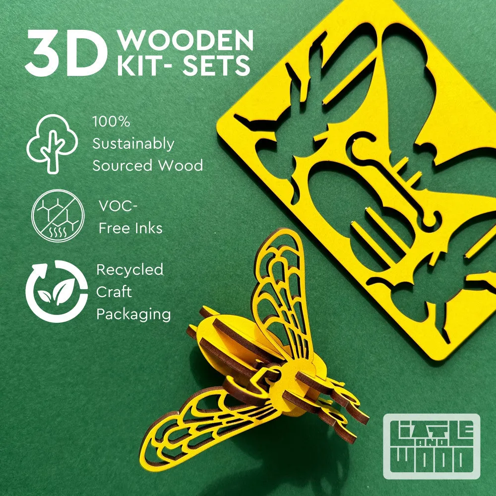 Little & Wood: Cruiser - Medium 3D Wooden Bike Puzzle Kit, Black