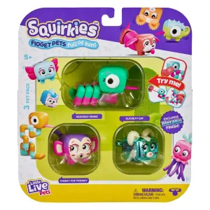 Little Live Pets Squirkies Fidget Pets 3 Pack Series 1 Metallic Clickety Cat