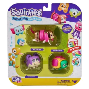 Little Live Pets Squirkies Fidget Pets 3 Pack Series 1 Metallic Pop Tube Pup