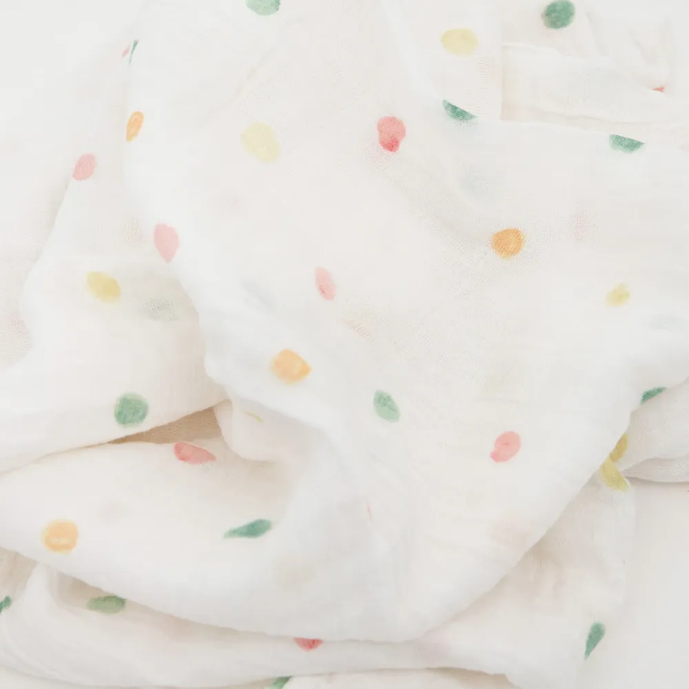 Little Unicorn Single Cotton Muslin Swaddle | Party Dots