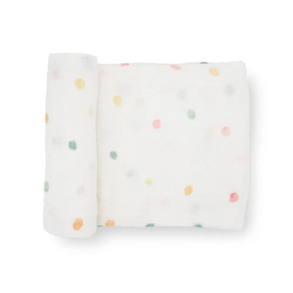 Little Unicorn Single Cotton Muslin Swaddle | Party Dots