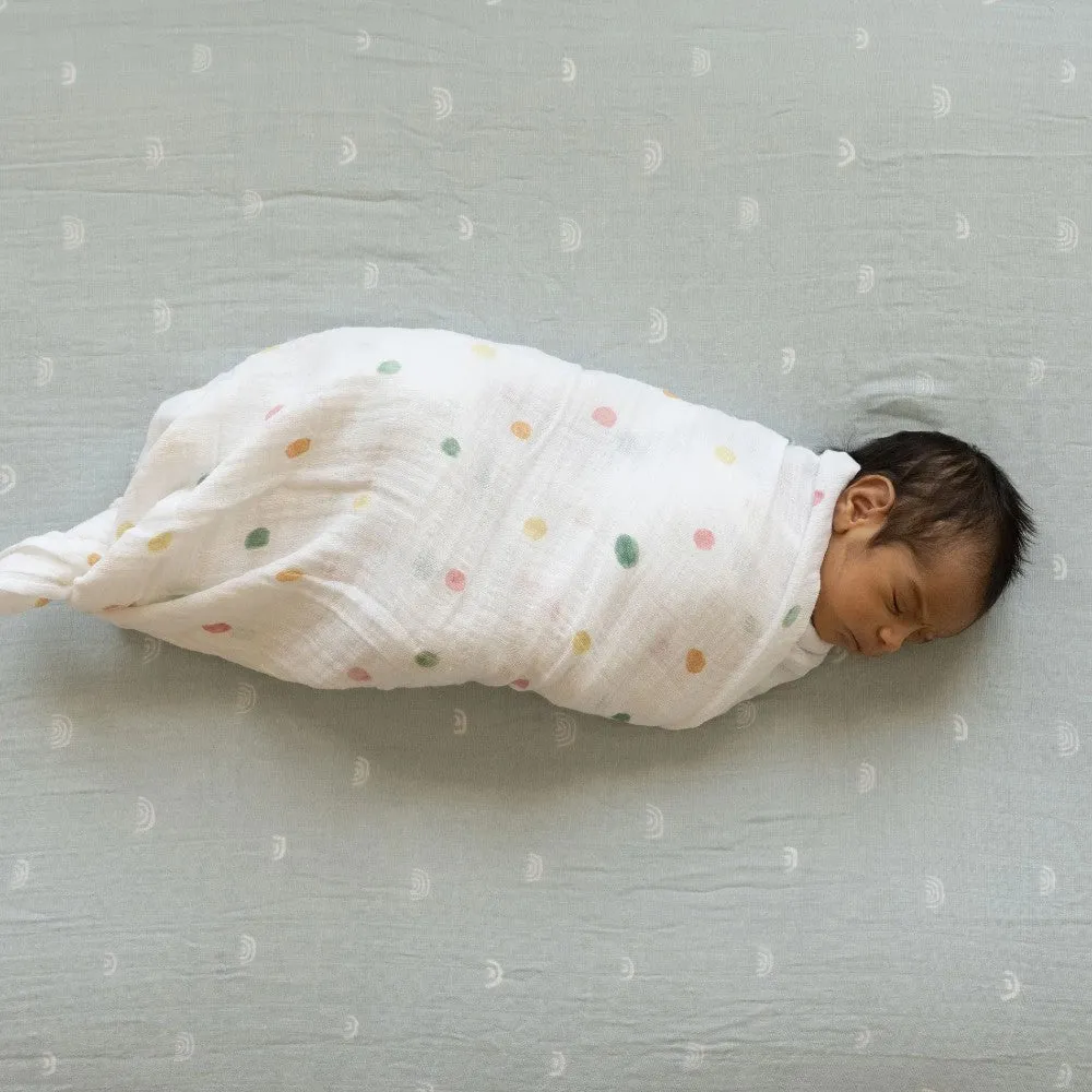 Little Unicorn Single Cotton Muslin Swaddle | Party Dots