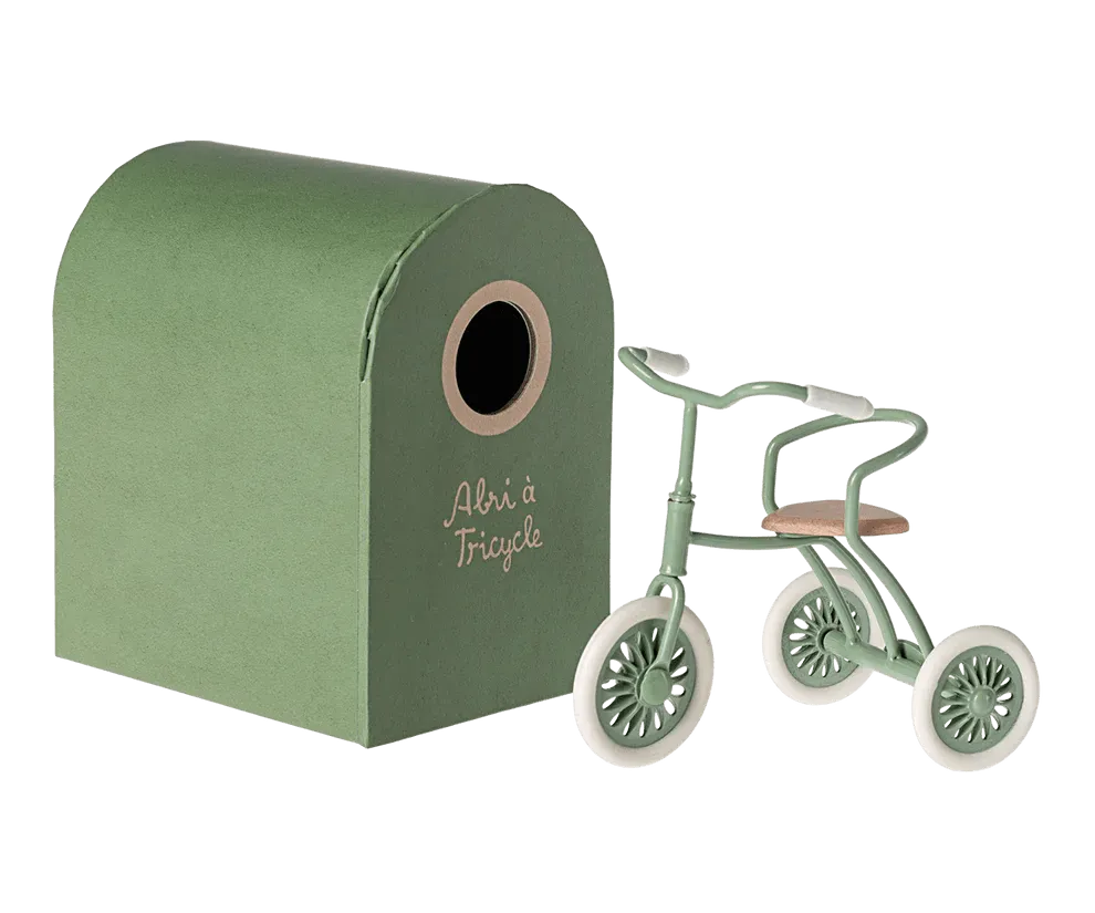 Maileg: Abri à Tricycle, Mouse - Green