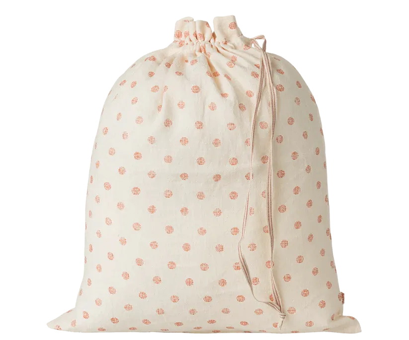 Maileg Fabric Bag Dots Off White/Red SS2025 NEW ARRIVAL