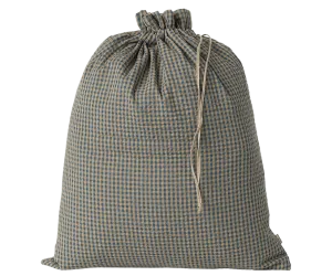 Maileg Fabric Bag Small Checker Sand/Petrol SS2025 NEW ARRIVAL