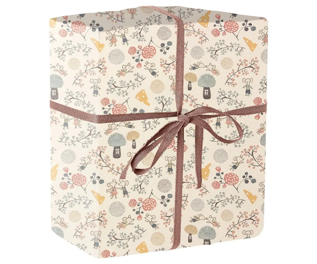 Maileg Gift Wrap Roll | Mice Party 10m