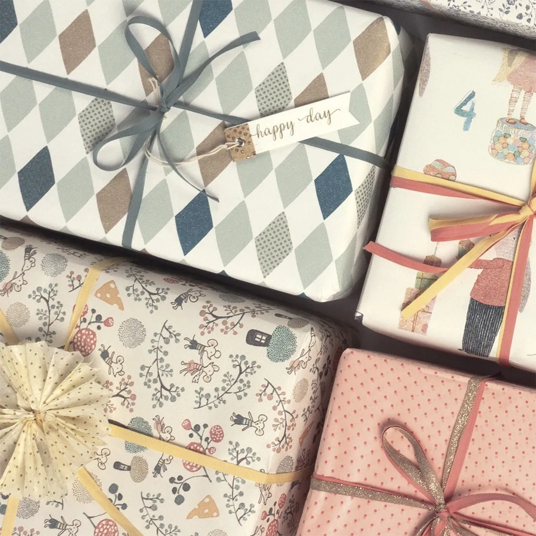 Maileg Gift Wrap Roll | Mice Party 10m