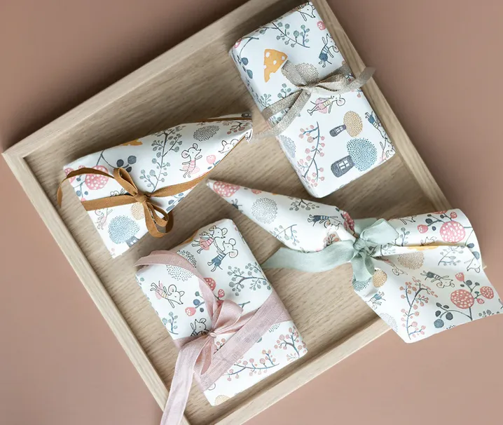 Maileg Gift Wrap Roll | Mice Party 10m
