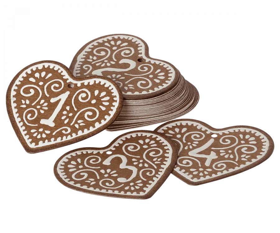 Maileg Gingerbread Advent Calendar Gift Tags 1-24 NEW ARRIVAL