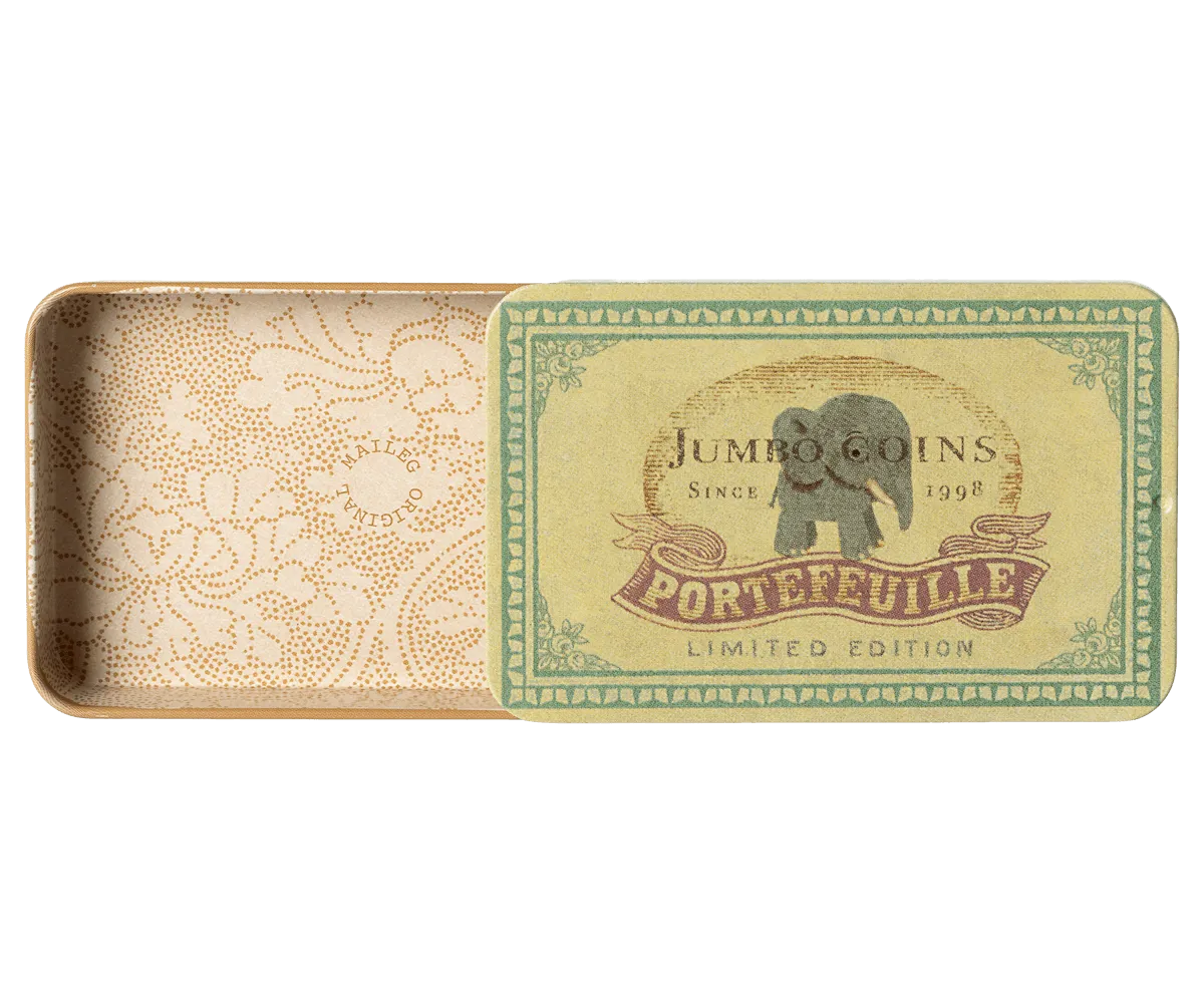 Maileg Metal Box With Sliding Lid Jumbo Coins FW24 NEW ARRIVAL