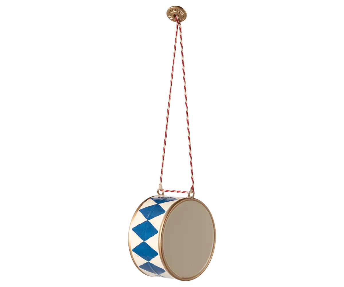 Maileg Metal Drum Ornament Large Dark Blue FW24 NEW ARRIVAL
