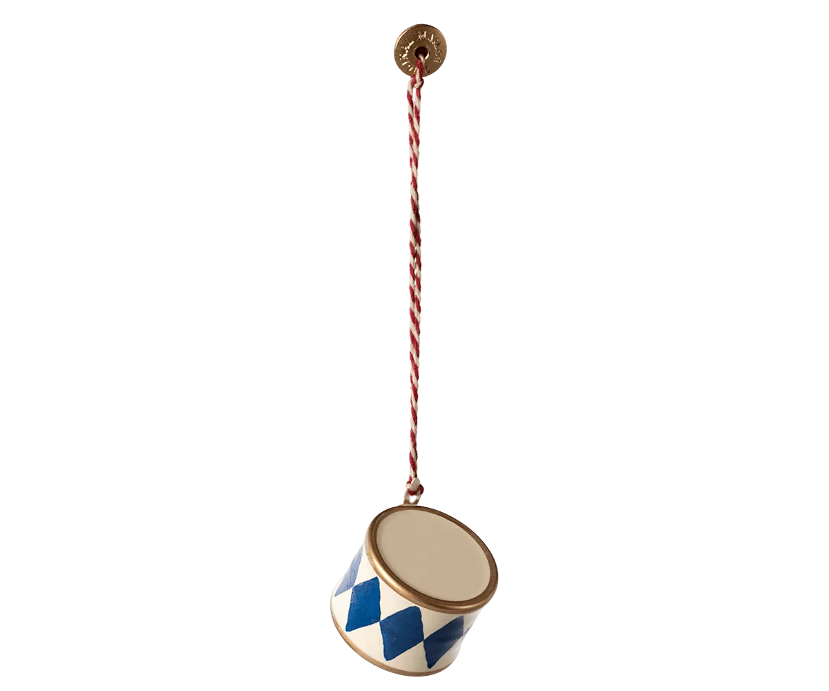Maileg Metal Drum Ornament Small Dark Blue FW24 NEW ARRIVAL