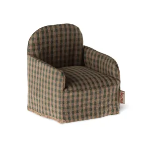 Maileg Mouse Chair Green Checker FW24 NEW ARRIVAL