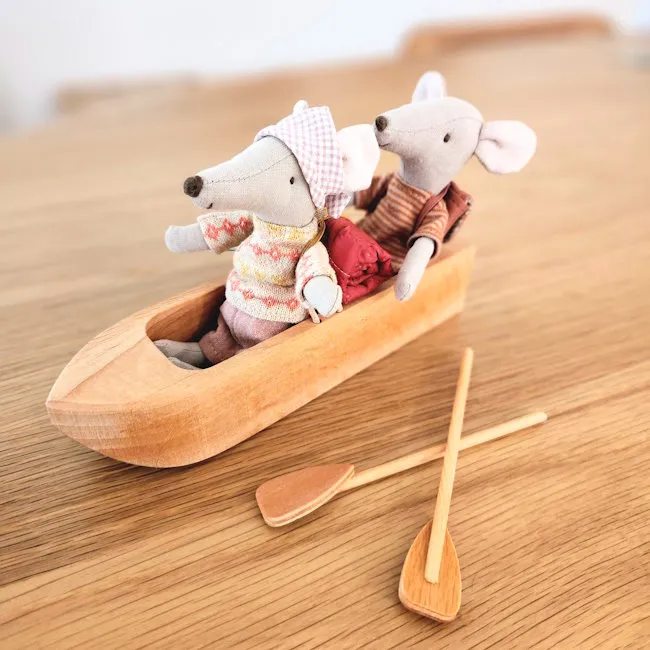 Maileg | Mouse Tricycle Big Sister with Bag Rose