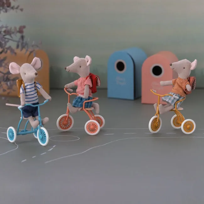 Maileg | Mouse Tricycle Big Sister with Bag Rose