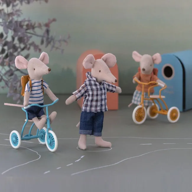 Maileg | Mouse Tricycle Big Sister with Bag Rose