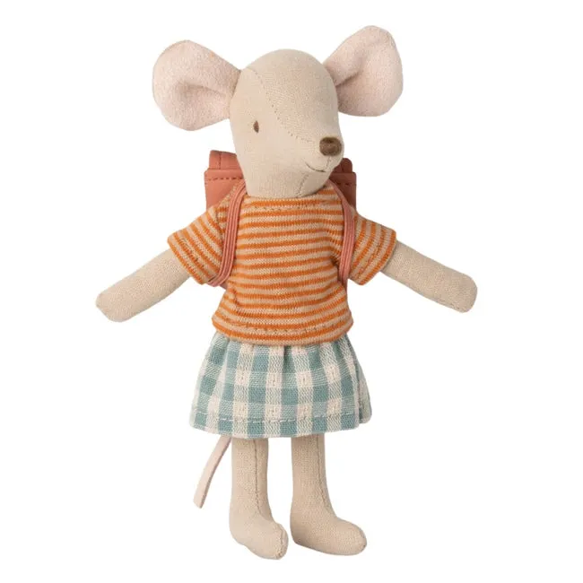 Maileg | Mouse Tricycle Big Sister with Bag Rose