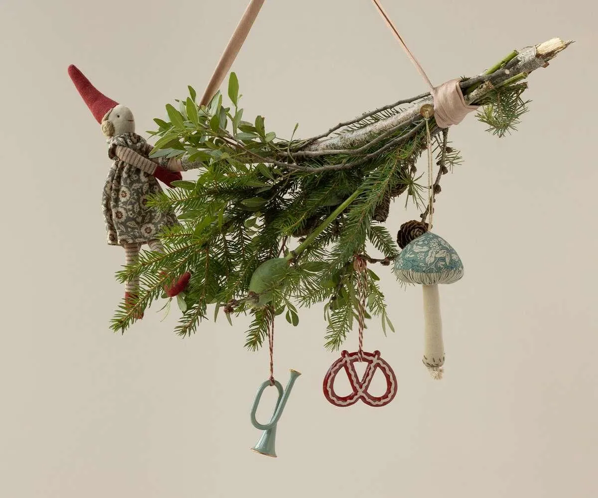 Maileg Mushroom Ornament Blossom Green FW24 NEW ARRIVAL