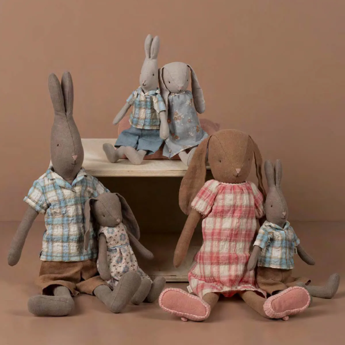 Maileg Rabbit in Checker Shirt, Size 3