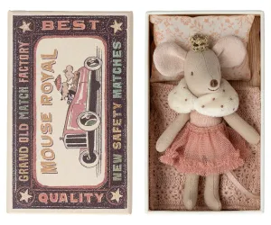 Maileg Royal Princess Mouse Little Sister in Matchbox: RETIRED LAST CHANCE