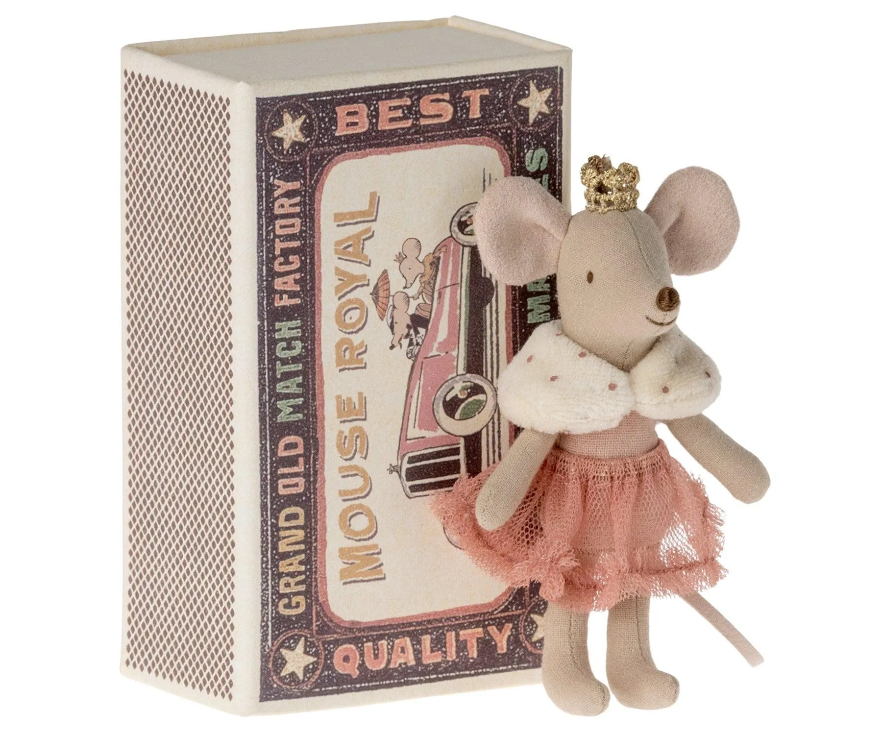Maileg Royal Princess Mouse Little Sister in Matchbox: RETIRED LAST CHANCE