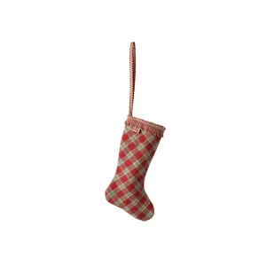 Maileg Stocking Ornament Checker Red FW24 NEW ARRIVAL