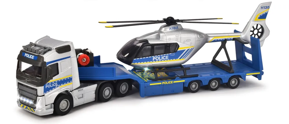 Majorette Grand Series 1:43 Volvo Police Truck & Airbus Police Helicopter