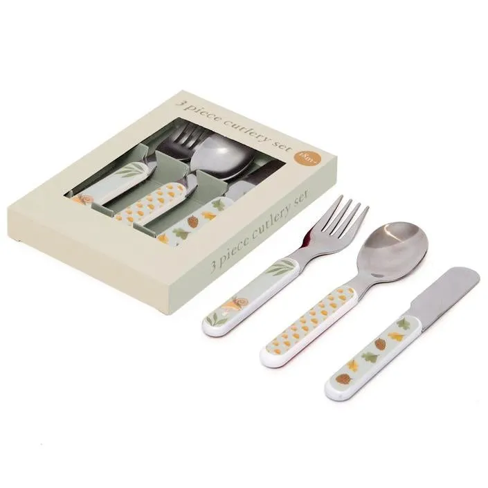Melamine SET of 4 | Woodland BLUE   Cutlery SAGE