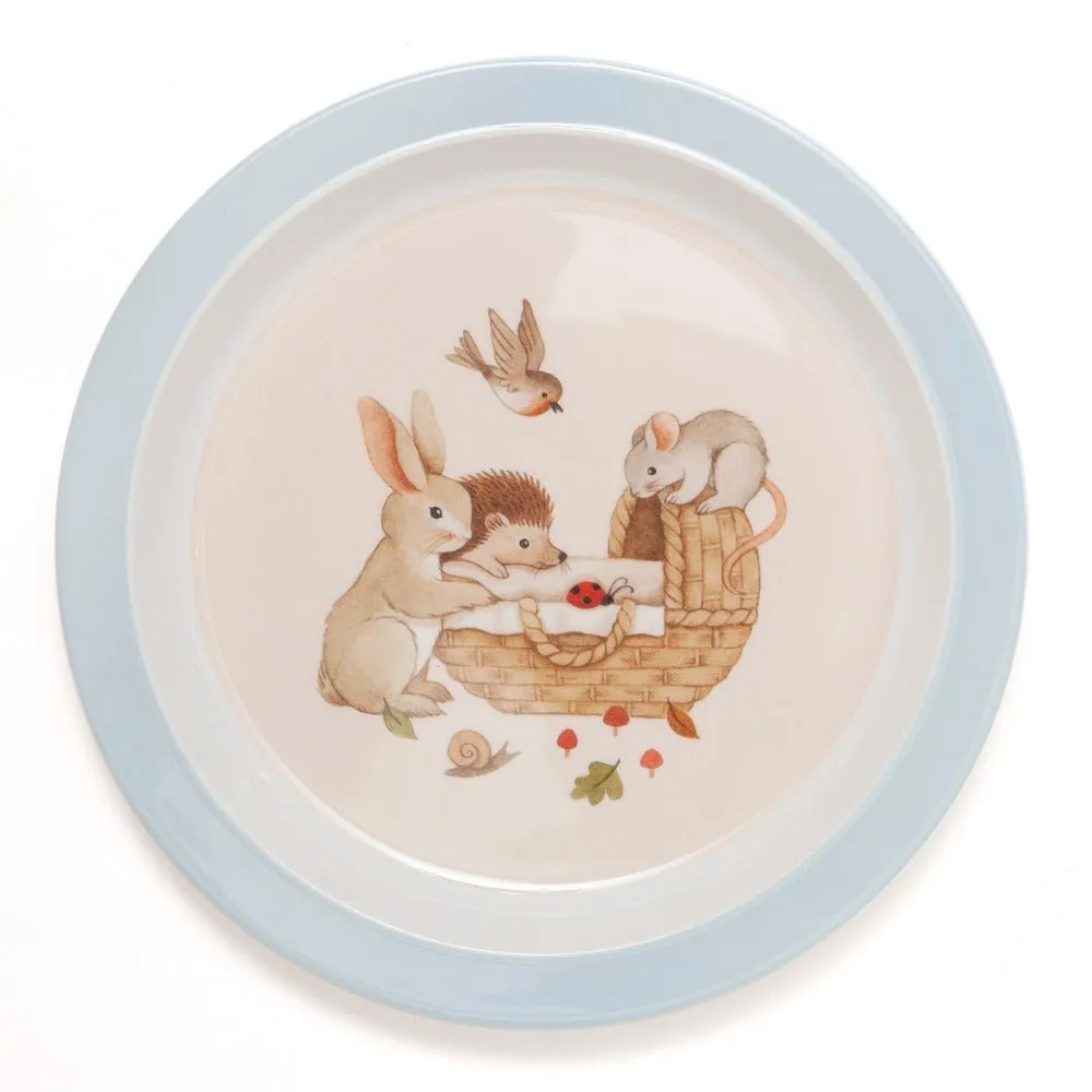 Melamine SET of 4 | Woodland BLUE   Cutlery SAGE